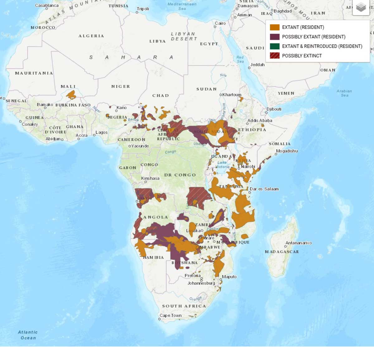 EEHV Advisory Group - African Elephant Map